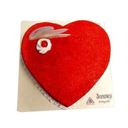 Redvelvet Heart Shape Cake 500gm